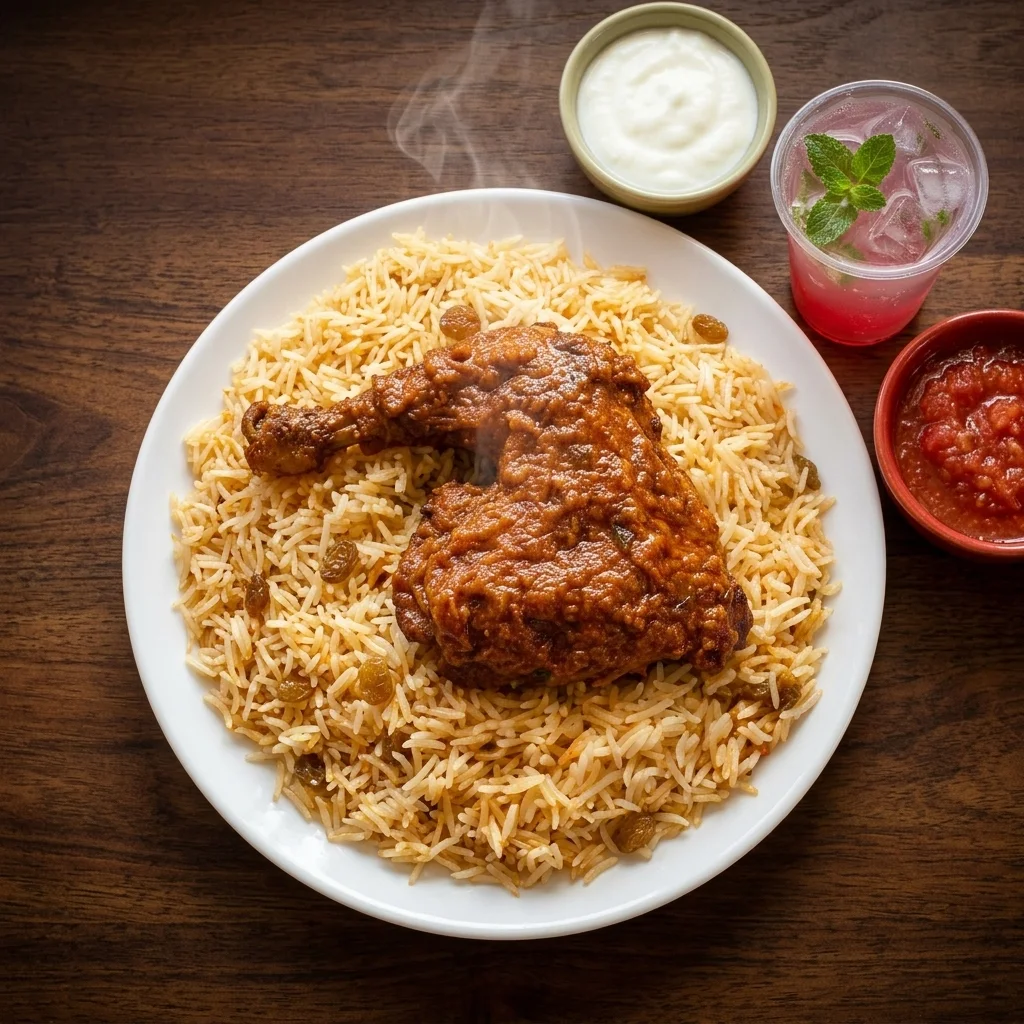 Authentic Mandi rice platter at Malabar Mandi Majlis Regina